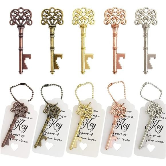 100 PCS Wedding Favors Key Bottle Openers,Bridal Shower Party Favors,Vintage - Picture 1 of 7